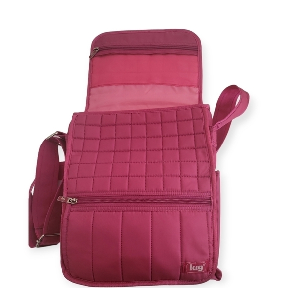 lug Hot Pink Quilted Moped Messenger Crossbody Bag - Picture 6 of 9